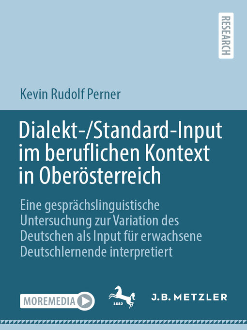 Title details for Dialekt-/Standard-Input im beruflichen Kontext in Oberösterreich by Kevin Rudolf Perner - Available